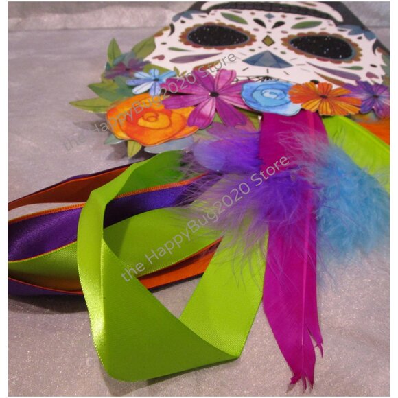 Papyrus DAY OF THE DEAD Halloween gift bag/tote-feathers + Tissue Paper-SEALED - Picture 8 of 10